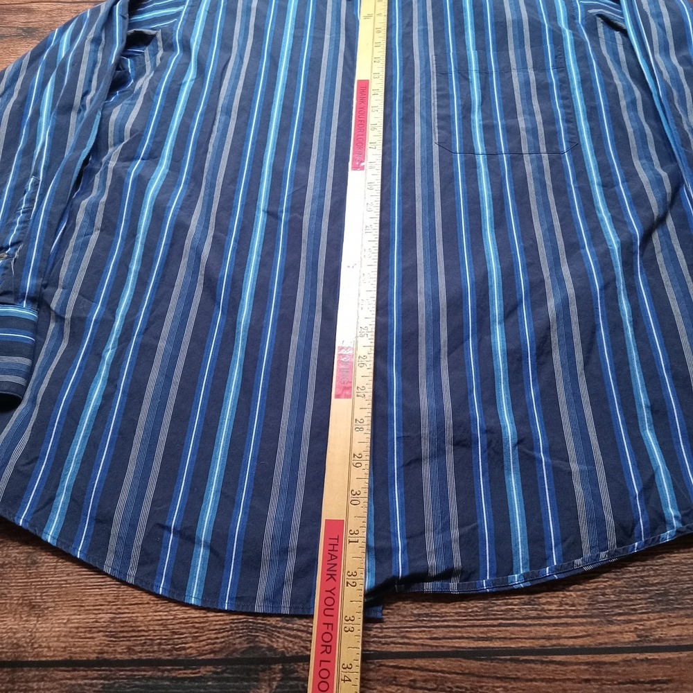 Paul Fredrick Sport Shirt Long Sleeve Button Up Men's Large Blue - Picture 5 of 5